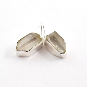 Natural quartz crystal rough stone earrings
